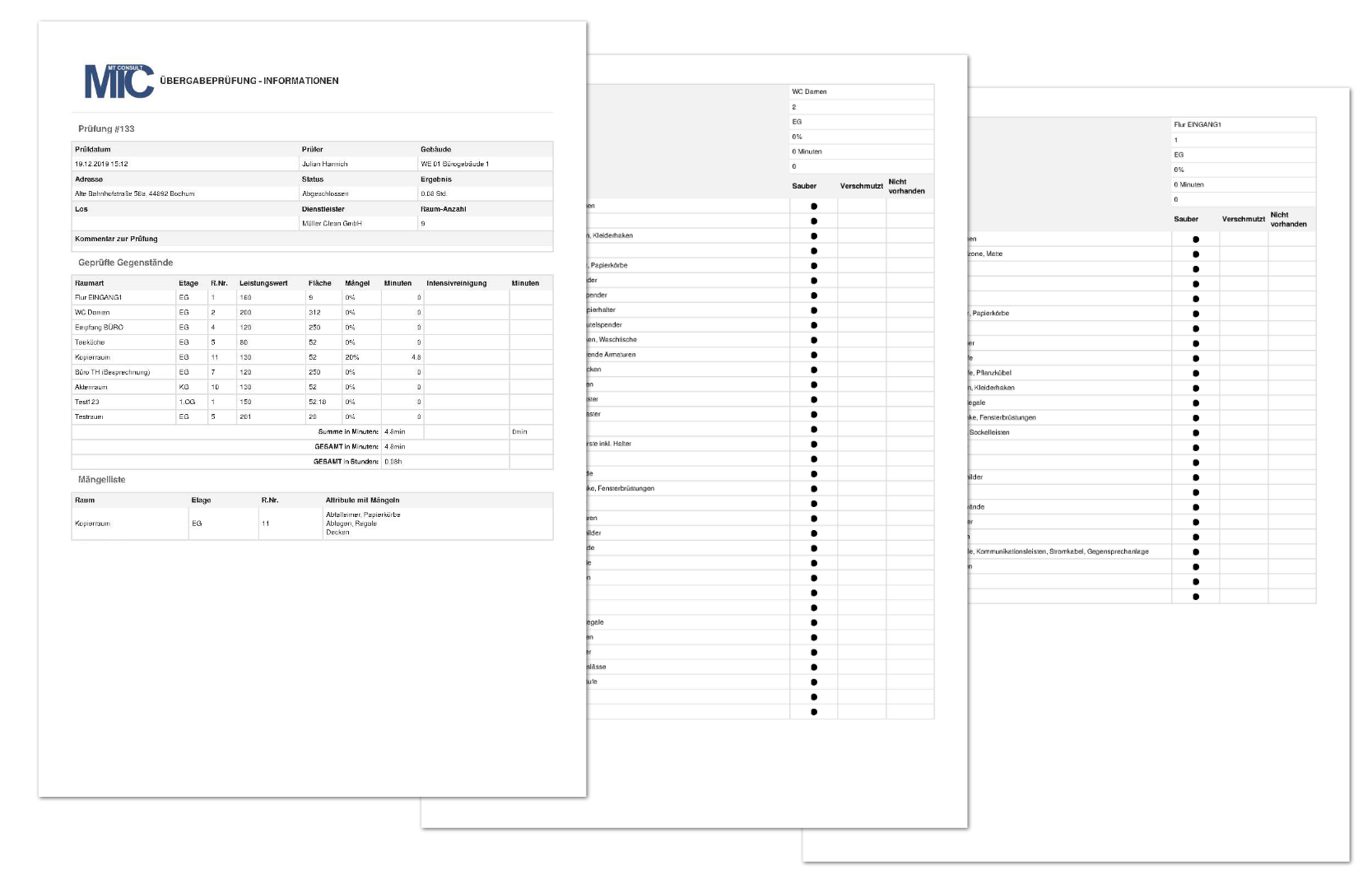 Ausführliche Berichte zu Ihren Übergaben